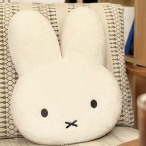 Miffy Cartoon-Inspired Plush Pillow | Kawaii White Accent Cushion 15”